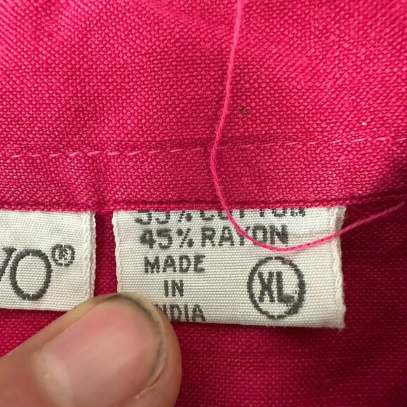 Nuovo Mens Pink Short Sleeve Button-Up Shirt Size XL Cotton & Rayon - Picture 5 of 6